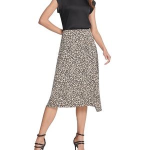 DKNY animal print midi skirt NWT